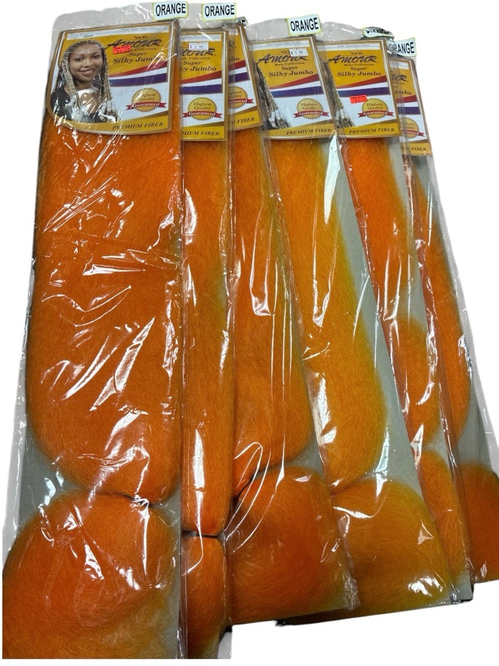 6 pcs Silky Jumbo Synthetic braiding Hair Extension - Orange